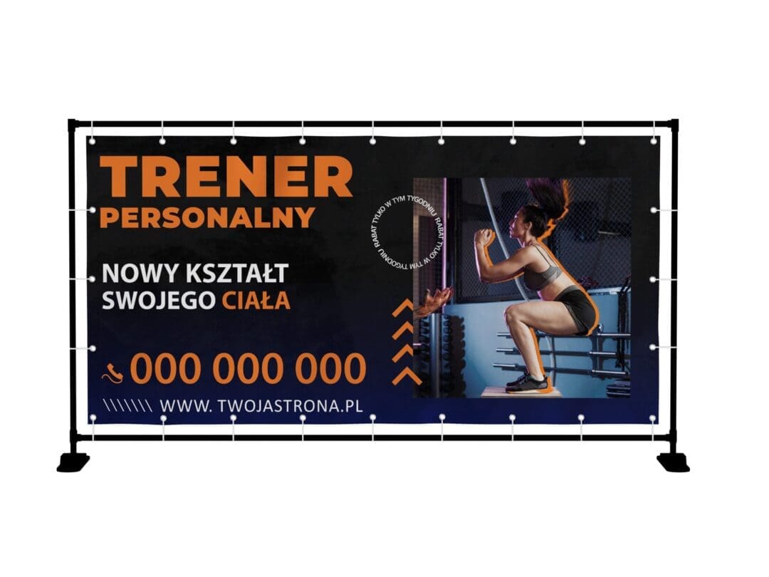 BANER PREMIUM - TRENER PERSONALNY - 200X100 CM - SUPER JAKOŚĆ!