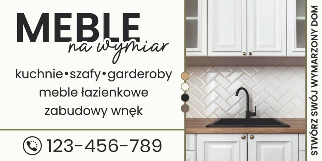 BANER PREMIUM - MEBLE NA WYMIAR - STOLARZ - 200X100 CM - SUPER JAKOŚĆ!