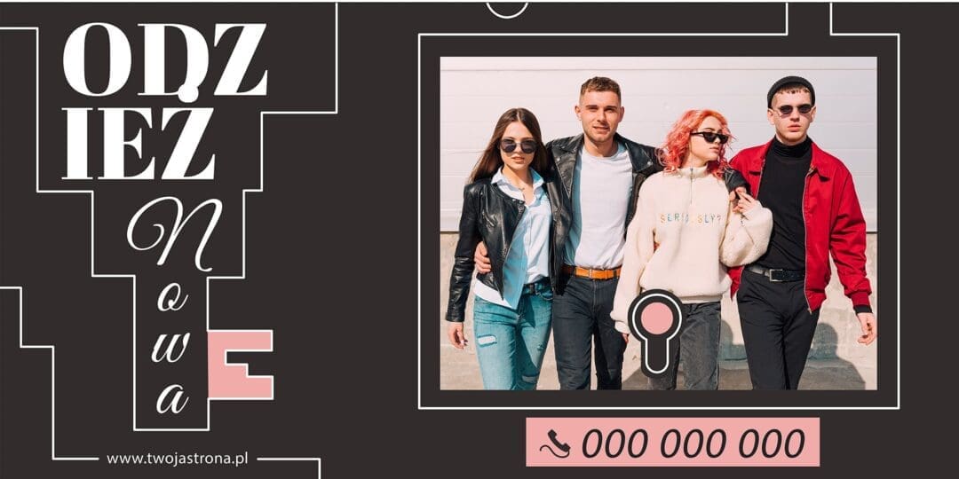 BANER PREMIUM - ODZIEŻ NOWA UŻYWANA - 200X100 CM - SUPER JAKOŚĆ!