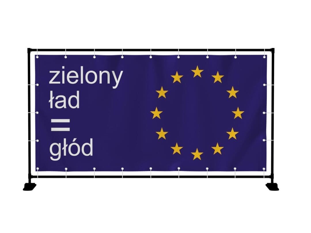 BANER PREMIUM - ZIELONY ŁAD = GŁÓD - 200X100 CM - SUPER JAKOŚĆ!