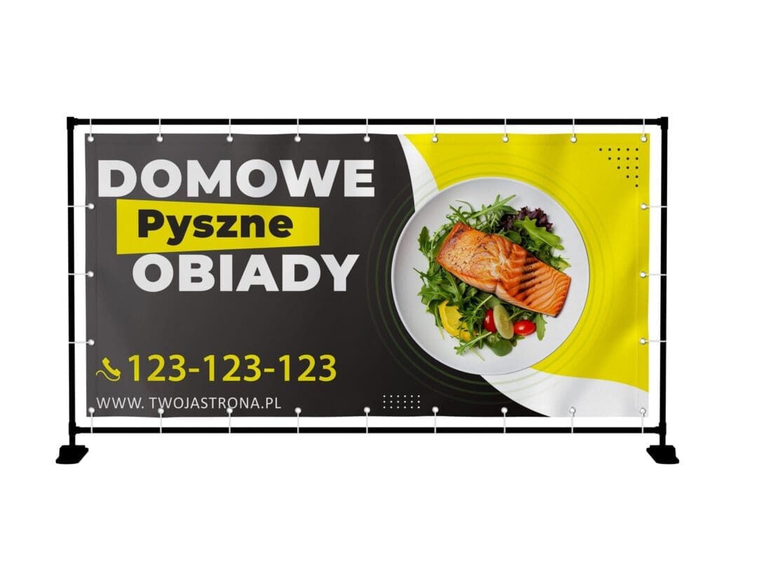 BANER PREMIUM - OBIADY DOMOWE RESTAURACJA - 200X100CM - SUPER JAKOŚĆ!