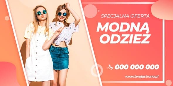 BANER PREMIUM - MODNA ODZIEŻ - 200X100 CM - SUPER JAKOŚĆ!!