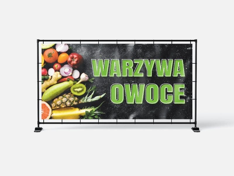 BANER REKLAMOWY - OWOCE I WARZYWA SKLEP - 200X100 CM - SUPER JAKOŚĆ!