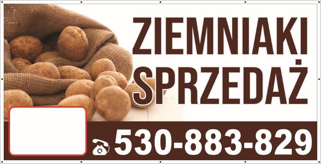 Baner Reklamowy 2 x 1 m - Sprzeda Ziemianków - Baner Premium - Mocny !