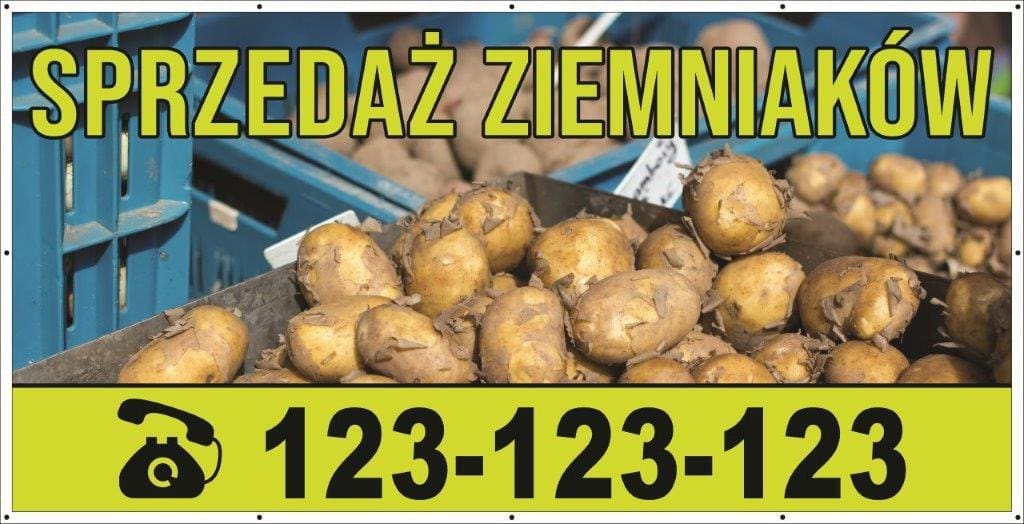 Baner Reklamowy 2 x 1 m - Sprzeda Ziemianków - Baner Premium - Mocny !