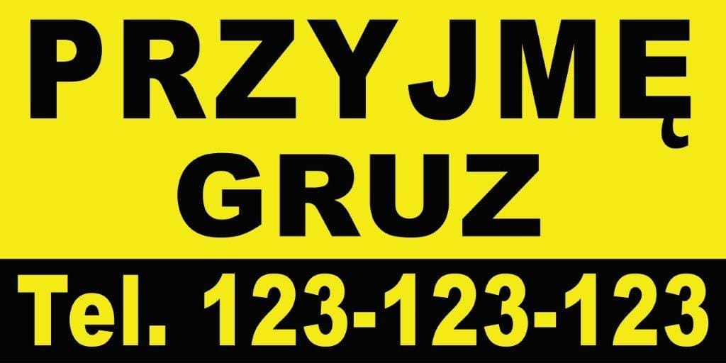 Baner Reklamowy 2 x 1 m - Przyjmę Ziemię - Baner Premium - Mocny !