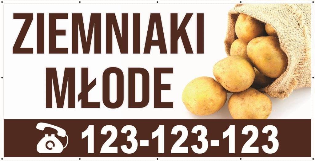 Baner Reklamowy 2 x 1 m - Sprzeda Ziemianków - Baner Premium - Mocny !