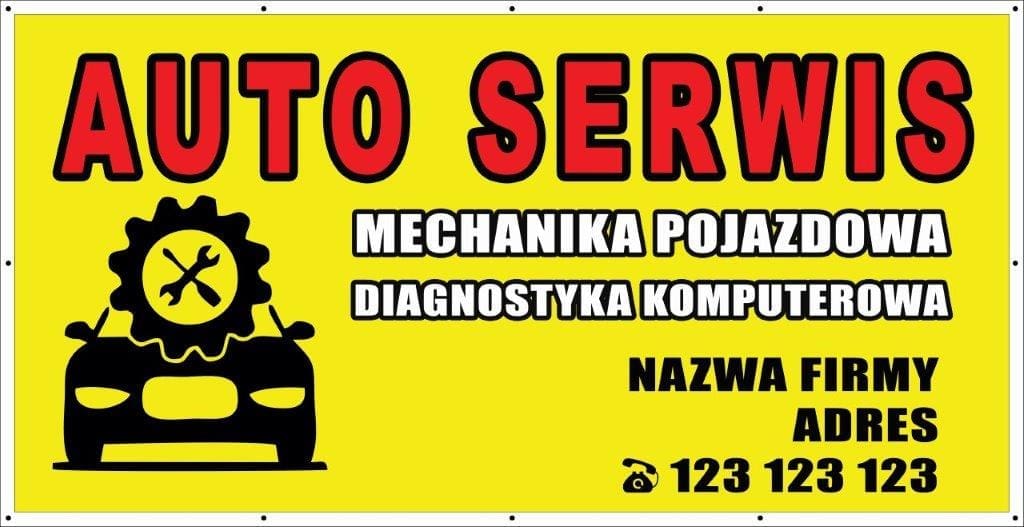 Baner Reklamowy 2 x 1 m -Mechanika Pojazdowa- Baner Premium - Mocny !