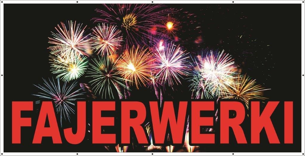 Baner Reklamowy 200 x 100 cm - Sprzedaż Fajerwerków - Baner Premium - Mocny !