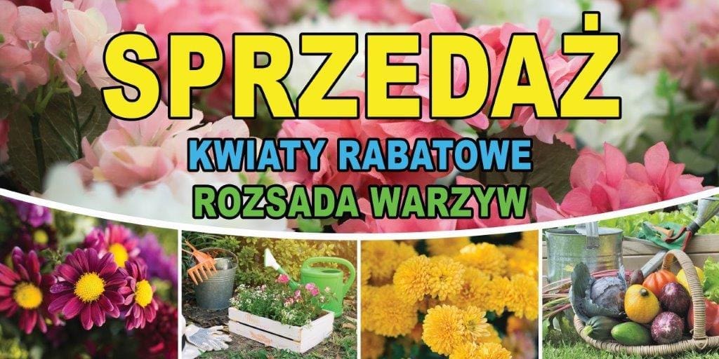 Baner Reklamowy 2 x 1 m -Sprzedaż Kwiatów- Baner Premium - Mocny !