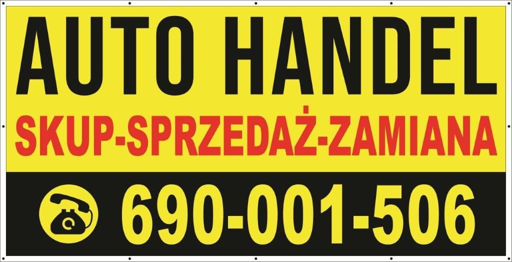 Baner Reklamowy 2 x 1 m -Auto Handel - Baner Premium - Mocny !