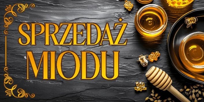 BANER REKLAMOWY - SPRZEDAŻ MIODU - 200X100 CM