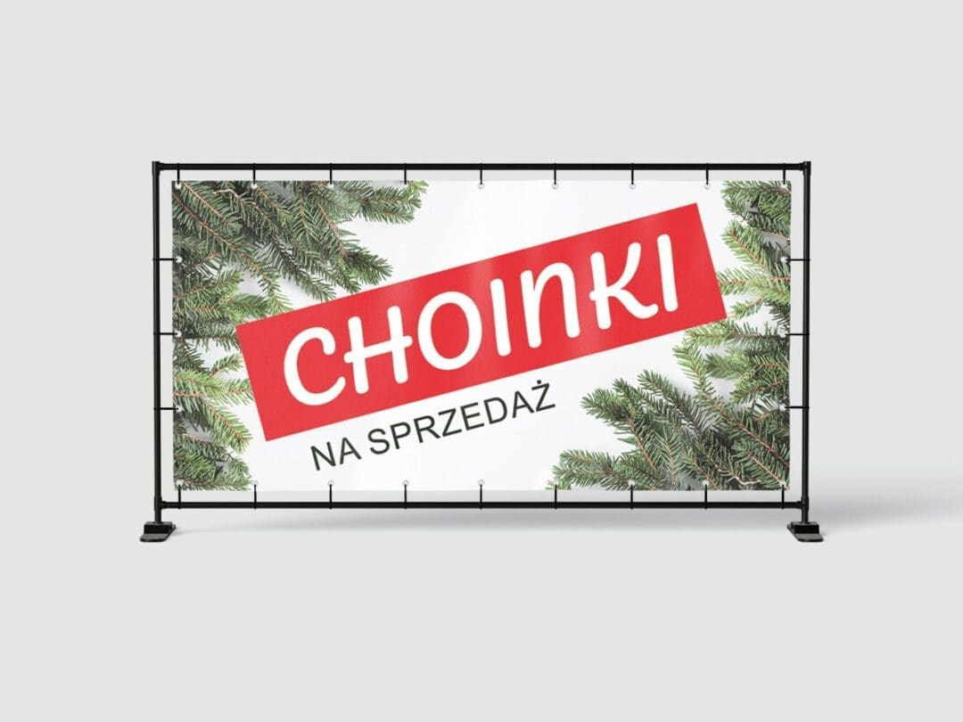 BANER REKLAMOWY - SPRZEDAŻ CHOINEK - 200X100 CM - SUPER JAKOŚĆ - WZ1