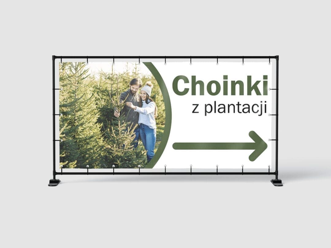 BANER REKLAMOWY - SPRZEDAŻ - CHOINKI Z PLANTACJI - 200X100 CM - SUPER JAKOŚĆ!
