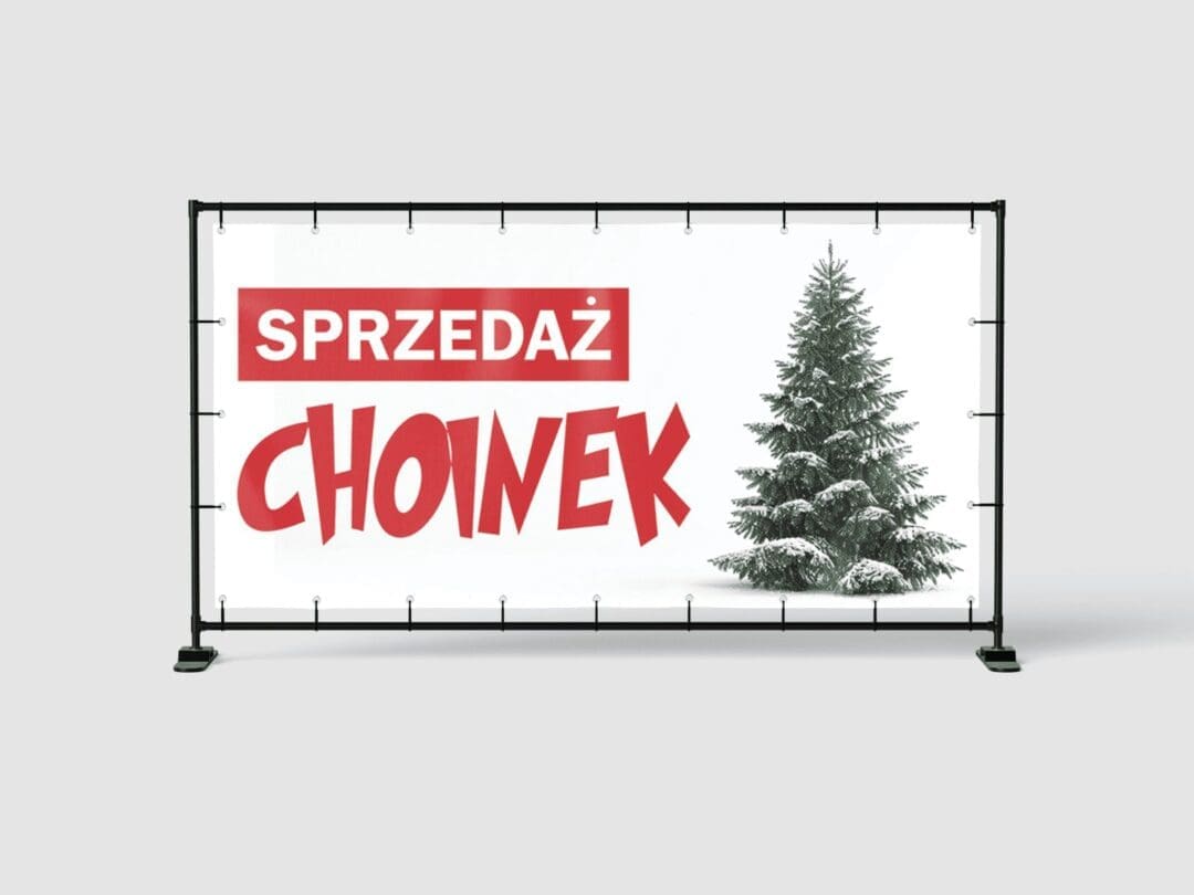BANER REKLAMOWY - SPRZEDAŻ CHOINEK - 200X100 CM - SUPER JAKOŚĆ - WZ3