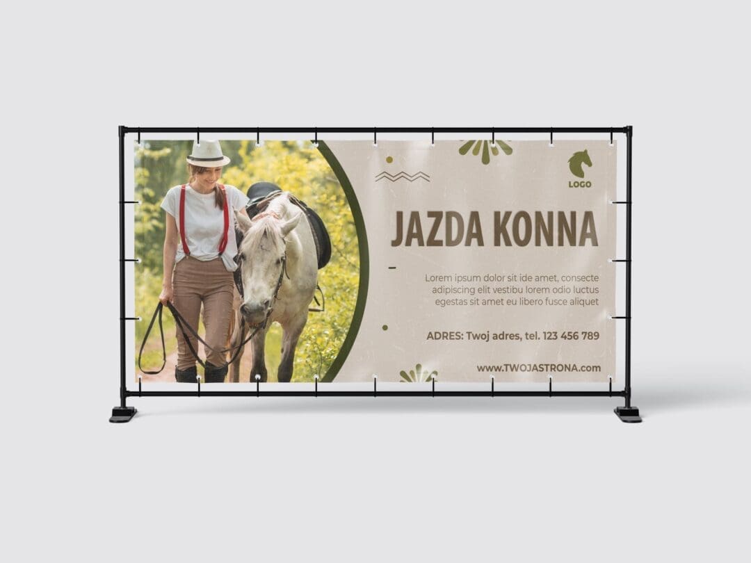 BANER PREMIUM - JAZDA KONNA - 200X100 CM - SUPER JAKOŚĆ!
