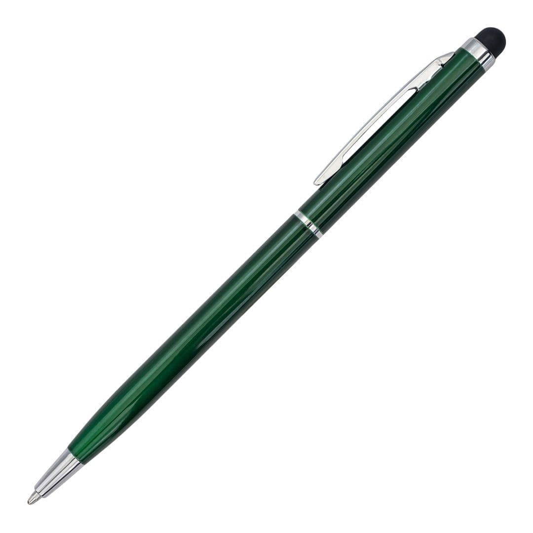 Długopis aluminiowy Touch Tip, ciemny zielony