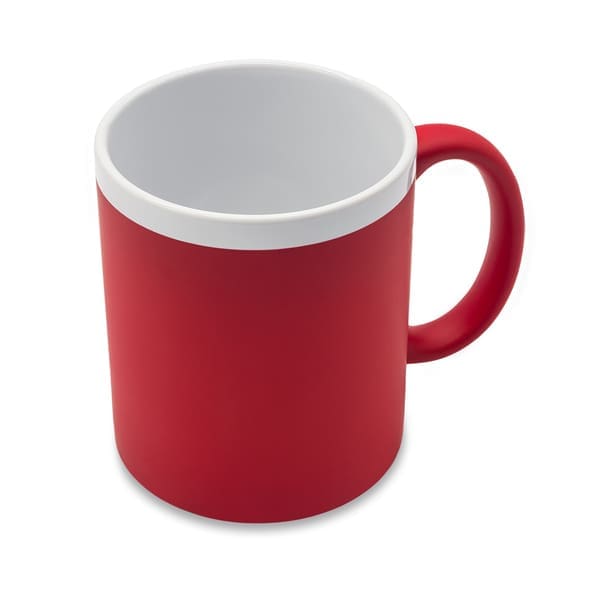 Kubek ceramiczny Velutti 350 ml, czerwony