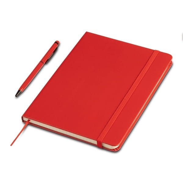 Zestaw notes z długopisem Abrantes, czerwony