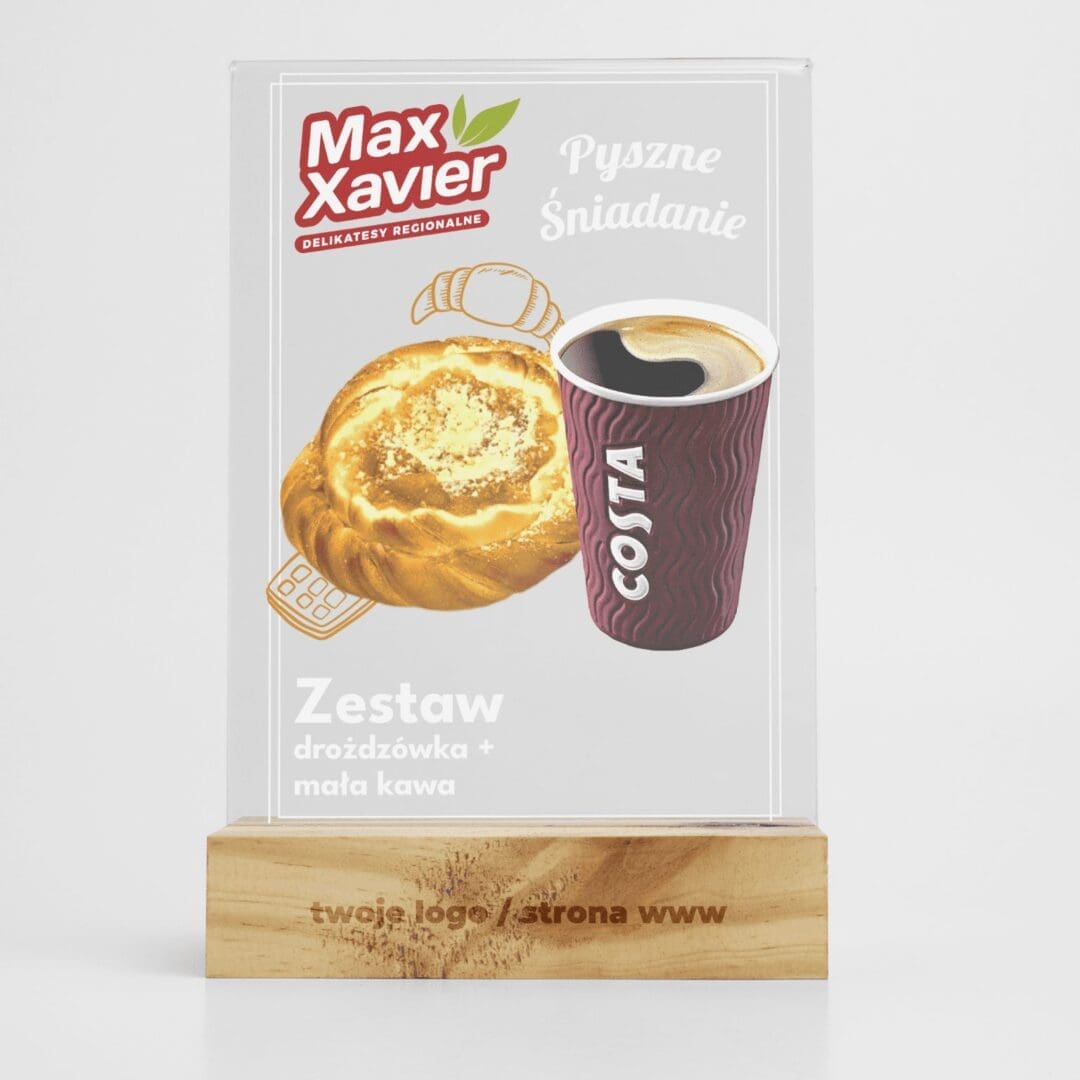 STOJAK Tabliczka PLEXI A5 ze stojakiem NADRUK SUPER JAKOŚĆ!