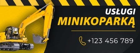 Baner reklamowy mini-koparka 200x100 cm