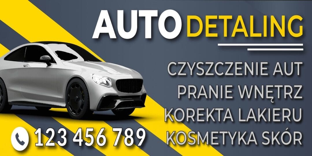 BANER REKLAMOWY AUTO DETALING 200X100 CM SUPER JAKOŚĆ!