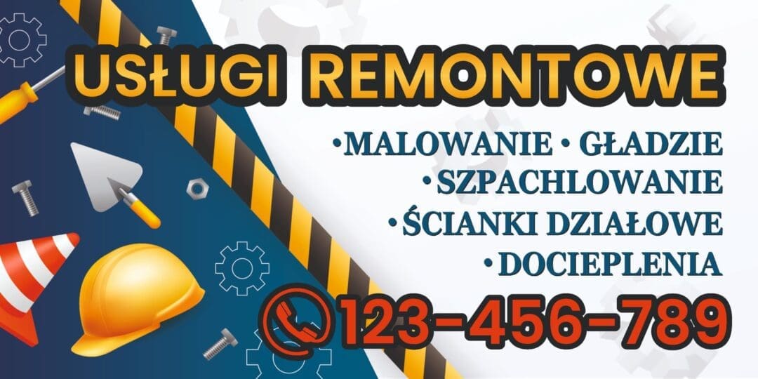 BANER PREMIUM - USŁUGI REMONTOWE - 200X100 CM - SUPER JAKOŚĆ!