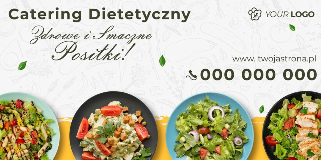 BANER REKLAMOWY - ZDROWE SMACZNE OBIADY - 200X100 CM - SUPER JAKOŚĆ!
