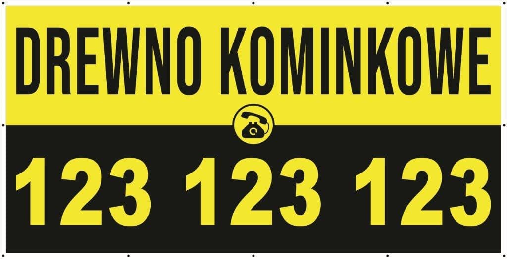 Baner Reklamowy 2 x 1 m -Sprzedaż Drewna Kominkowego- Baner Premium - Mocny !