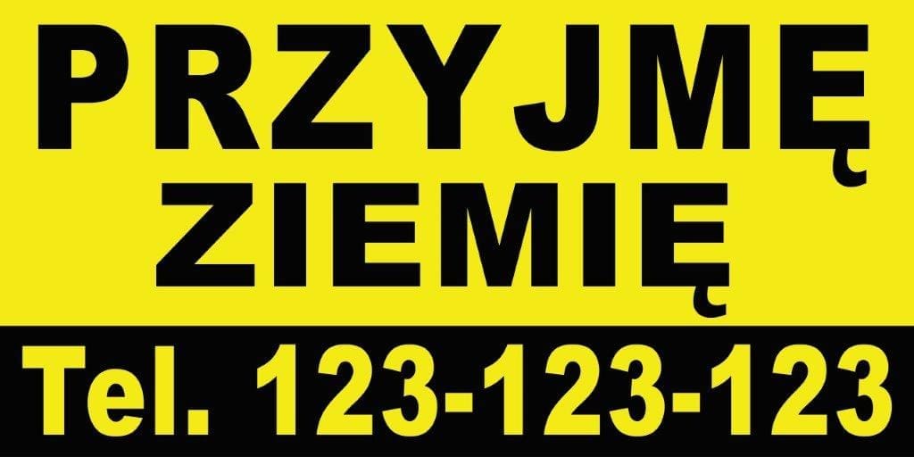 Baner Reklamowy 2 x 1 m - Przyjmę Ziemię - Baner Premium - Mocny !