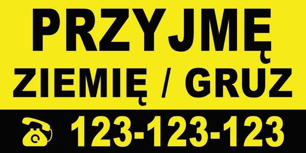 Baner Reklamowy 2 x 1 m - Przyjmę Ziemię - Baner Premium - Mocny !