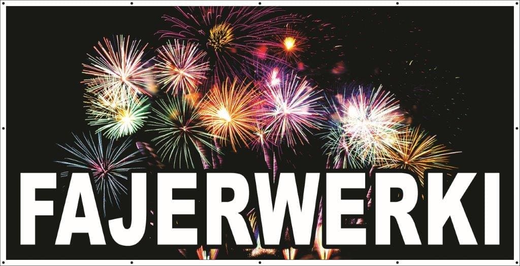 Baner Reklamowy 200 x 100 cm - Sprzedaż Fajerwerków - Baner Premium - Mocny !
