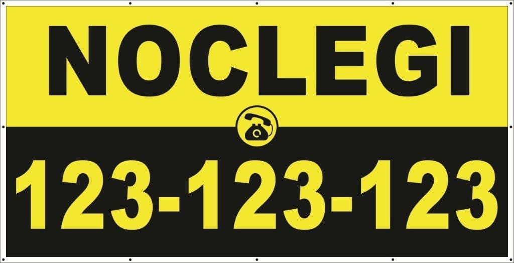 Baner Reklamowy 2 x 1 m -Noclegi- Baner Premium - Mocny !