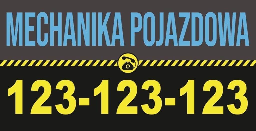 Baner Reklamowy 2 x 1 m -Mechanika Pojazdowa- Baner Premium - Mocny !