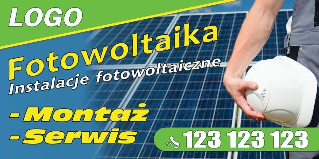 Baner Reklamowy 2 x 1 m -Fotowoltaika- Baner Premium - Mocny !