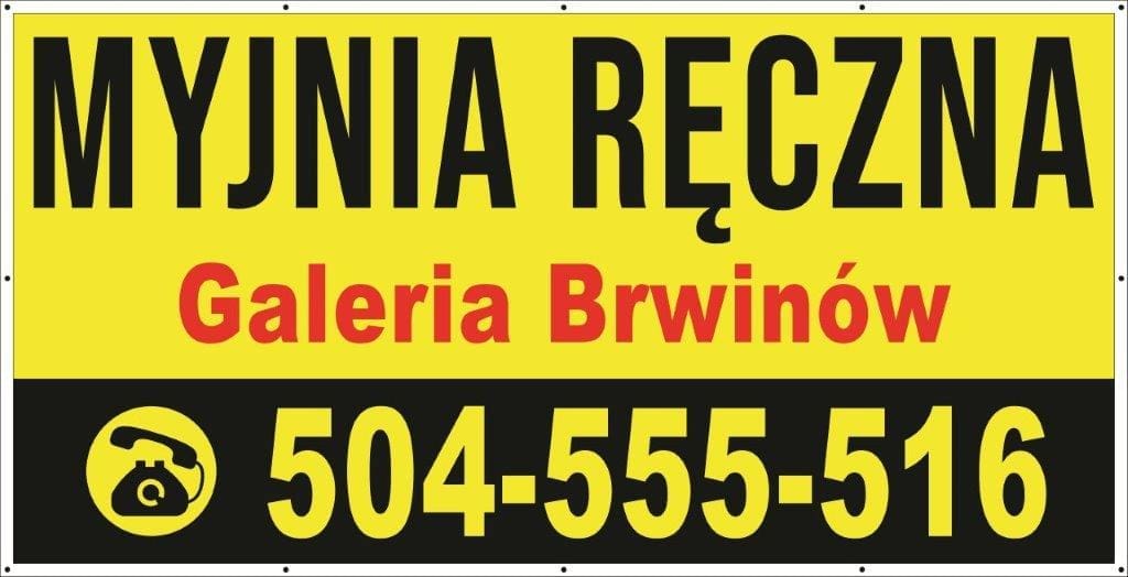 Baner Reklamowy 2 x 1 m -Myjnia Ręczna - Baner Premium - Mocny !