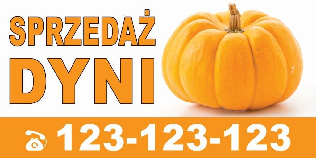 Baner Reklamowy 2 x 1 m -Sprzedaż Dyni - Baner Premium - Mocny !