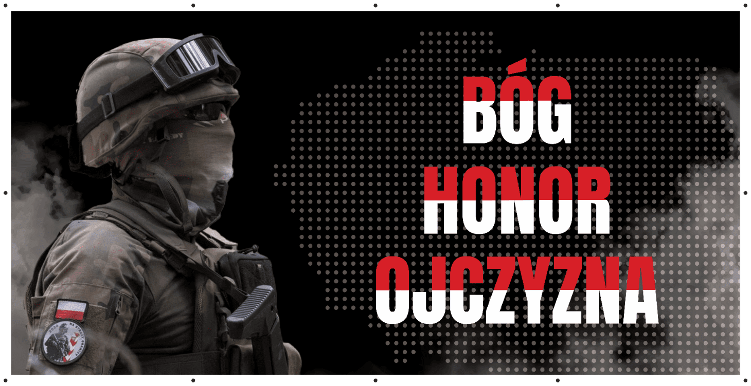 BANER PATRIOTYCZNY - BÓG HONOR OJCZYZNA - 200X100 CM
