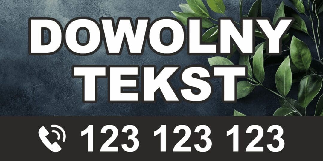 BANER REKLAMOWY - DOWOLNY TEKST - KW3 - 200X100 CM SUPER JAKOŚĆ!