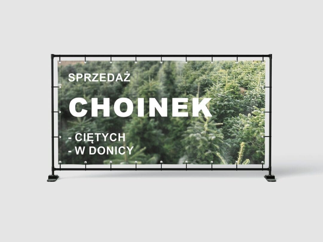 BANER REKLAMOWY - SPRZEDAŻ CHOINEK - 200X100 CM - SUPER JAKOŚĆ - WZ2