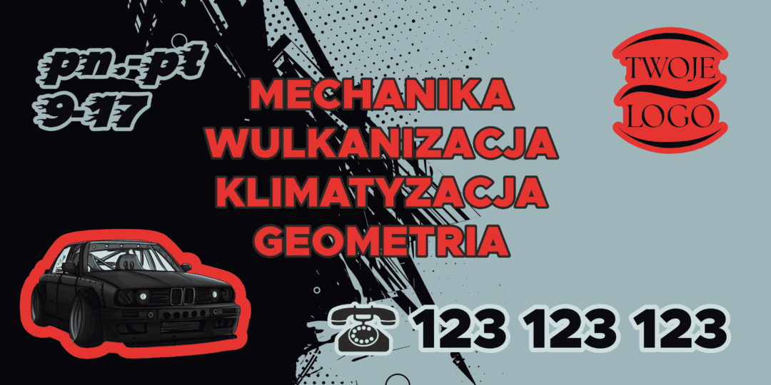 BANER REKLAMOWY - MECHANIKA SAMOCHODOWA - 200X100 CM - SUPER JAKOŚĆ!