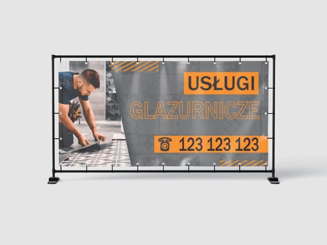 BANER REKLAMOWY - USŁUGI GLAZURNICZE - 200X100 CM - SUPER JAKOŚĆ - WZ3