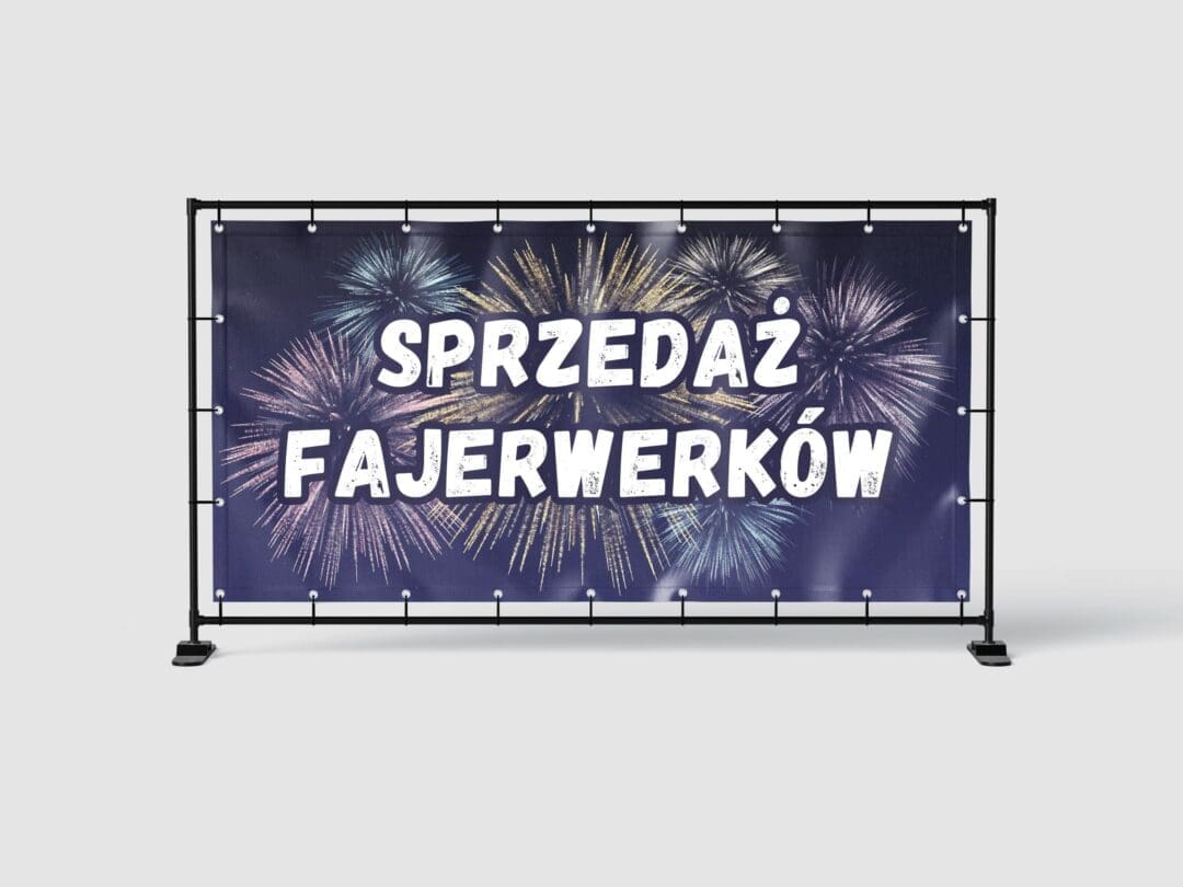 BANER REKLAMOWY - SPRZEDAŻ FAJERWERKÓW - 200 x 100 CM - SUPER JAKOŚĆ!