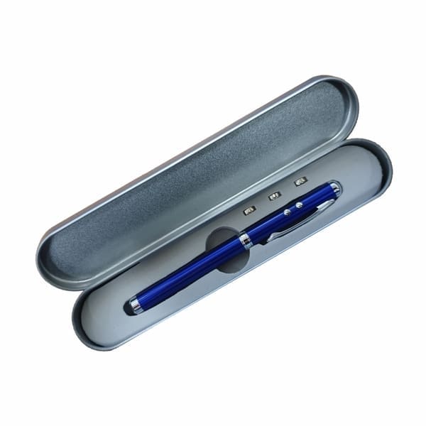 Długopis ze wskaźnikiem laserowym Supreme – 4 w 1, niebieski