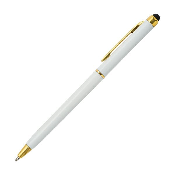 Długopis plastikowy Touch Pointer, biały