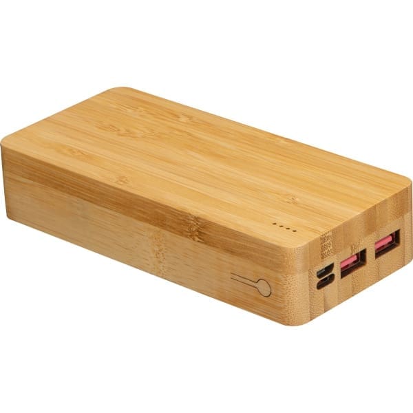 Power bank 20000 mAh bambusowy