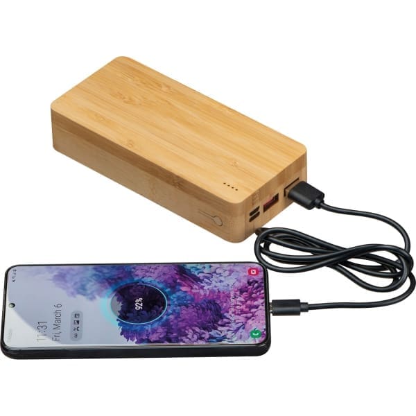 Power bank 20000 mAh bambusowy