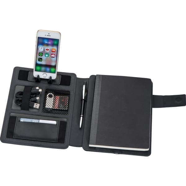 Folder A5 z notatnikiem w linie i power bankiem 4000 mAh
