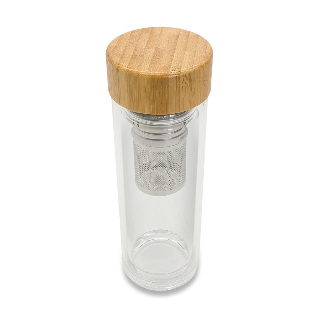 Dwuścienna butelka z zaparzaczem Helen 400 ml, transparentny