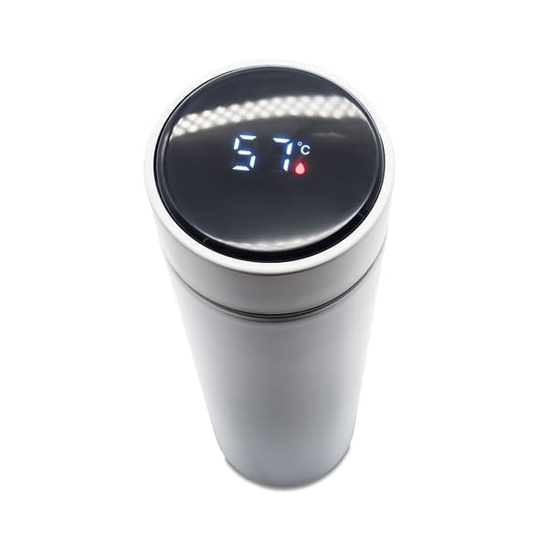 Kubek termiczny z termometrem Falco 420 ml, biały